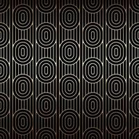 Golden seamless pattern with ovals and lines, black and gold colors, art deco style vector