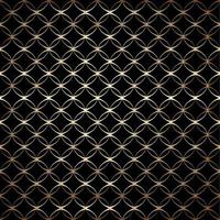 Linear gold art deco simple seamless pattern with circles, black and gold colors vector