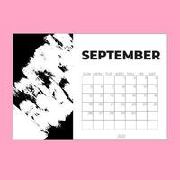 September 2022 Calendar Creative Design Template. Vector illustration. Week starts on Sunday