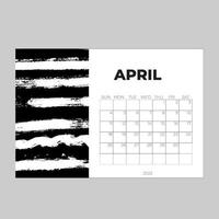 Calendar 2022 design, April month template, desk calendar 2022 layout, advertisement, printing, Business template vector eps10. Vector illustration