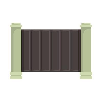 Fence wooden brick fences village farm vector outdoor elements residential house building fence village wood wall yard garden illustration