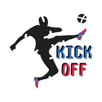 Kick Off Football Typography T shirt Print Free Vector