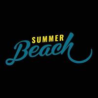 Summer beach Typography T shirt Print Free Vector