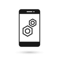 Mobile phone flat design with technical icon vector