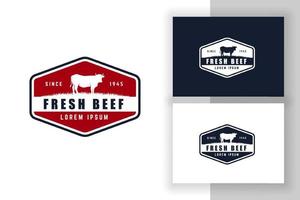 black angus logo design template. cow farm vector illustration.