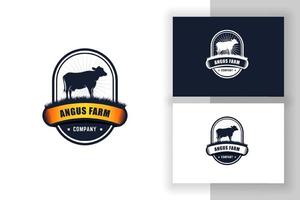 black angus logo design template. cow farm vector illustration.