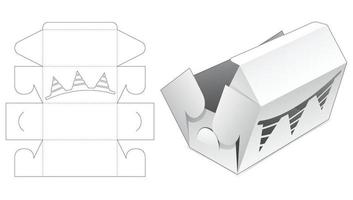 Embalaje plegable con plantilla troquelada de ventana del empavesado vector