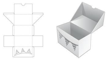 caja abatible de caramelo con plantilla troquelada de ventana de empavesado oculto vector