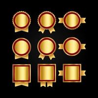 Red Gold Premium Badge Vector Set