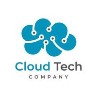 cloud tech logo design template vector