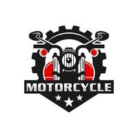 Diseño de logotipo de emblema de motocicleta retro o vintage vector