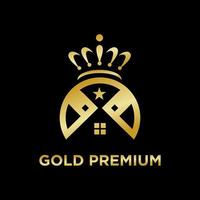 logo de casa premium dorado vector