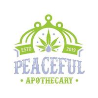 cannabis leaf oil vintage logo design vector