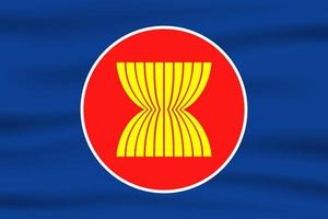 ondeando la bandera de la asean bandera asean vector