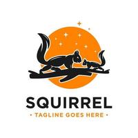 squirrel and circle logo design template vector