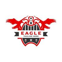 eagle shield logo design template vector