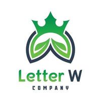 king nature logo design letter W vector