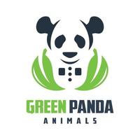 diseño de logotipo de panda verde vector