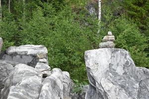 deposits of natural marble in the forest photo