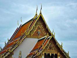 Wat Suthat Thepwararam Is a Buddhist temple in Bangkok Thailand.Construction started by King Rama I in 2350 2350 BC decorated in the reign of King Rama II until the reign of King Rama III in 1847. photo