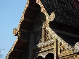 Art form roof decoration of archaeological decoration in the northern art of Thailand. photo