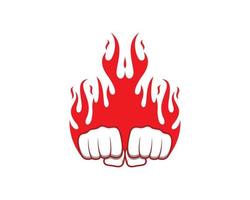 Double fist with fire vector