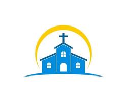 Simple and modern church with yellow swoosh vector