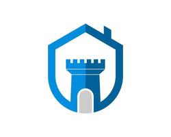 Simple rounded house with fortress inside vector