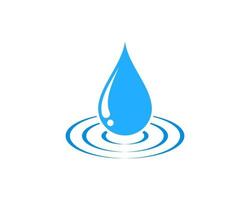 Blue water drop with small water wave vector