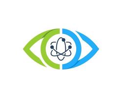 Abstract eye with science symbol inside vector