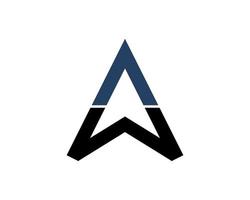 Abstract triangle shape with A W letter initial vector