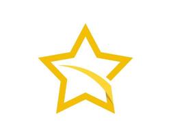 Simple star with swoosh in yellow colors vector