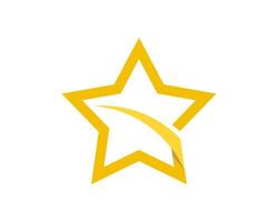 Simple star with swoosh in yellow colors vector