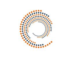 Abstract circle vortex in orange and blue color vector