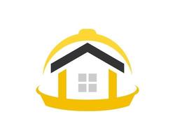 Abstract safety helmet with simple house inside vector
