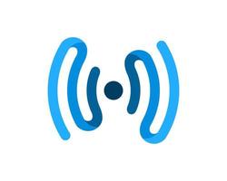 símbolo wifi abstracto en colores azules