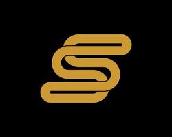 Abstract gold S letter initial vector