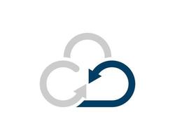 Abstract and simple cloud with upside down arrow vector