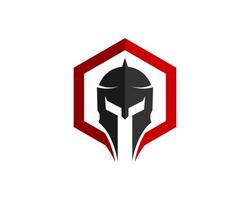 Simple hexagonal shape with spartan helmet inside vector