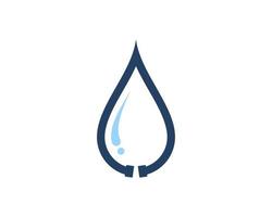 Water pipe with water drop inside vector