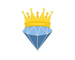 Diamond gem with crown vector