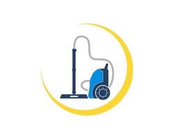 Vacuum cleaner with yellow swoosh vector
