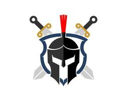 Shield with knight and sword vector