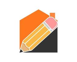 Home design with pencil inside vector