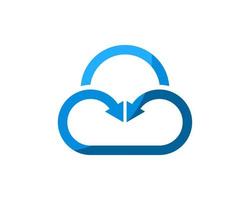 Simple cloud with arrow symbol inside vector