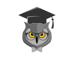 Smart owl with graduation hat vector