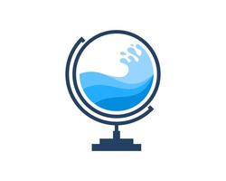 Simple globe with beach wave inside vector