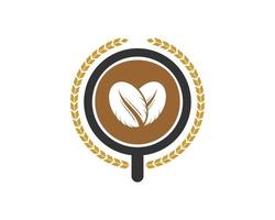 Circular wheat with coffee cup and coffee beans vector