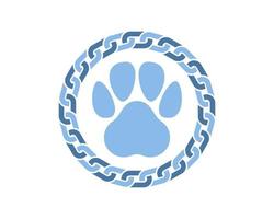 Chain circle with pet paw inside vector