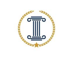 Circular wheat with law pillar inside vector